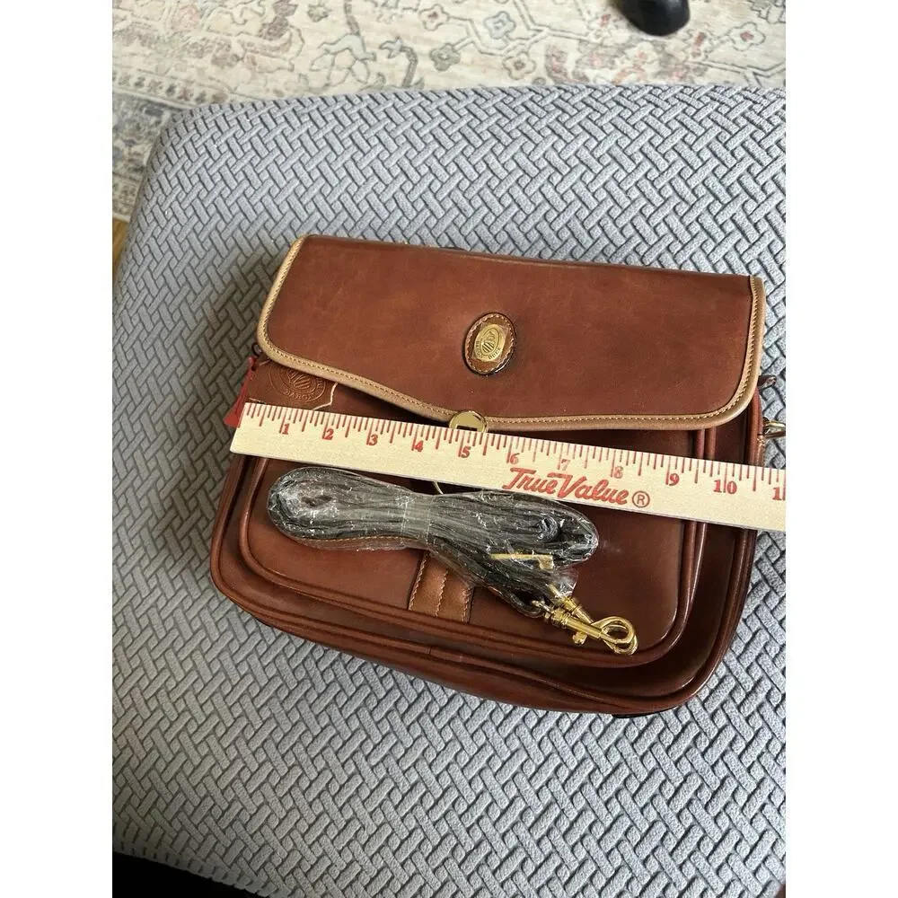 Baron Duck Brown Italian Leather Purse With Tags Handbag Crossbody Classy